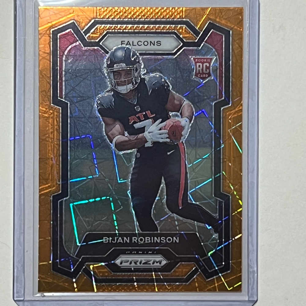 Bijan Robinson Prizm Orange Lazer RC Atlanta Falcons RB Football Card Rookie 🏈